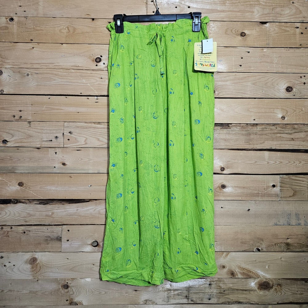 Jams World Green Thumb Capri Rayon Pants Made in Hawaii Large Vintage
